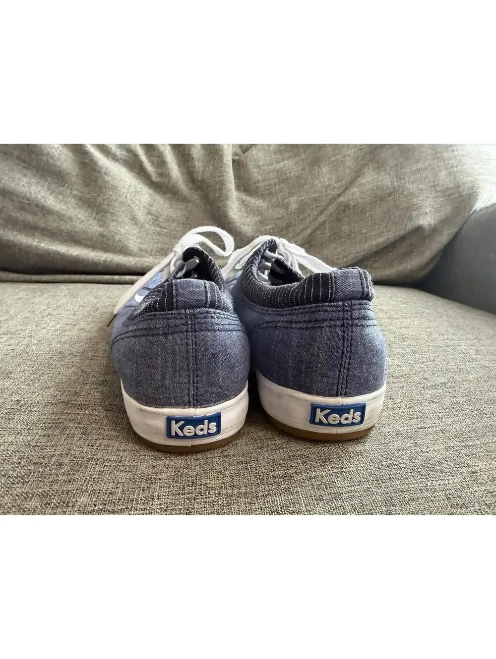 Keds Center Chambray Sneakers Womens Size 11 Denim Lace Up WF59957